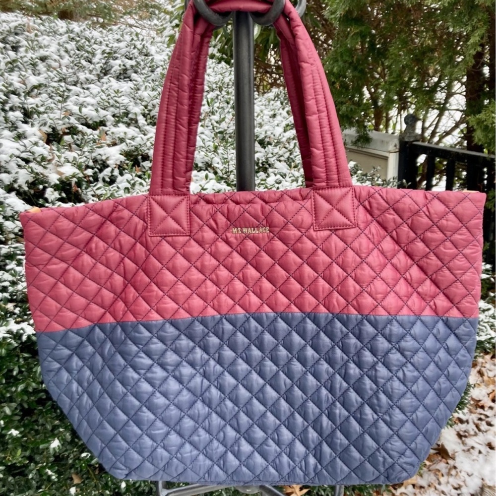 Mz wallace Large Metro Tote Deluxe Maroon and Dawn Colorblock